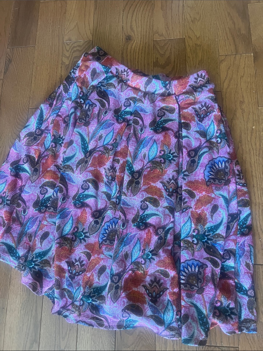 LuLaRoe Pink Floral paisley Midi Skirt with  pockets